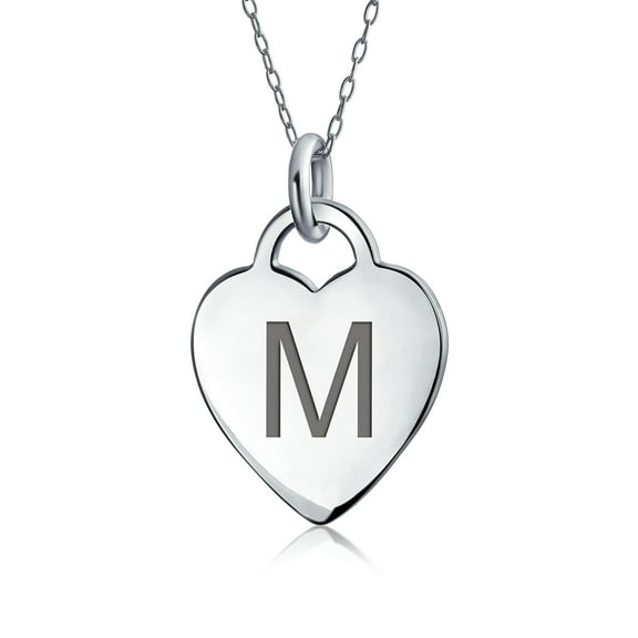 Tiny Minimalist Abc Medium Size Heart Shape Script Or Block Letter Alphabet A Initial Pendant Necklace for Teen for Women 925 Sterling Silver Custom Engraved