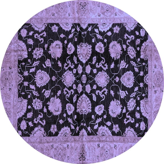 Ahgly Company Indoor Round Abstract Blue Modern Area Rugs, 4' Round