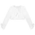 thumbnail image 5 of Alvivi Kids Flower Girl Dress Coat Long Sleeve Bolero Cardigan Lace-up Wedding Party Outerwear Tops White 12, 5 of 6