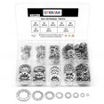 thumbnail image 1 of GFDYREE 320 Pcs Rondelles de Verrouillage en Acier Inoxydable 304, Rondelle Interne en Étoile, 8 Tailles de Rondelles à Ressort Ondulé, Kit d'Assortiment M2.5 M3 M4 M5 M6 M8 M10 M12, Argent, 1 of 5