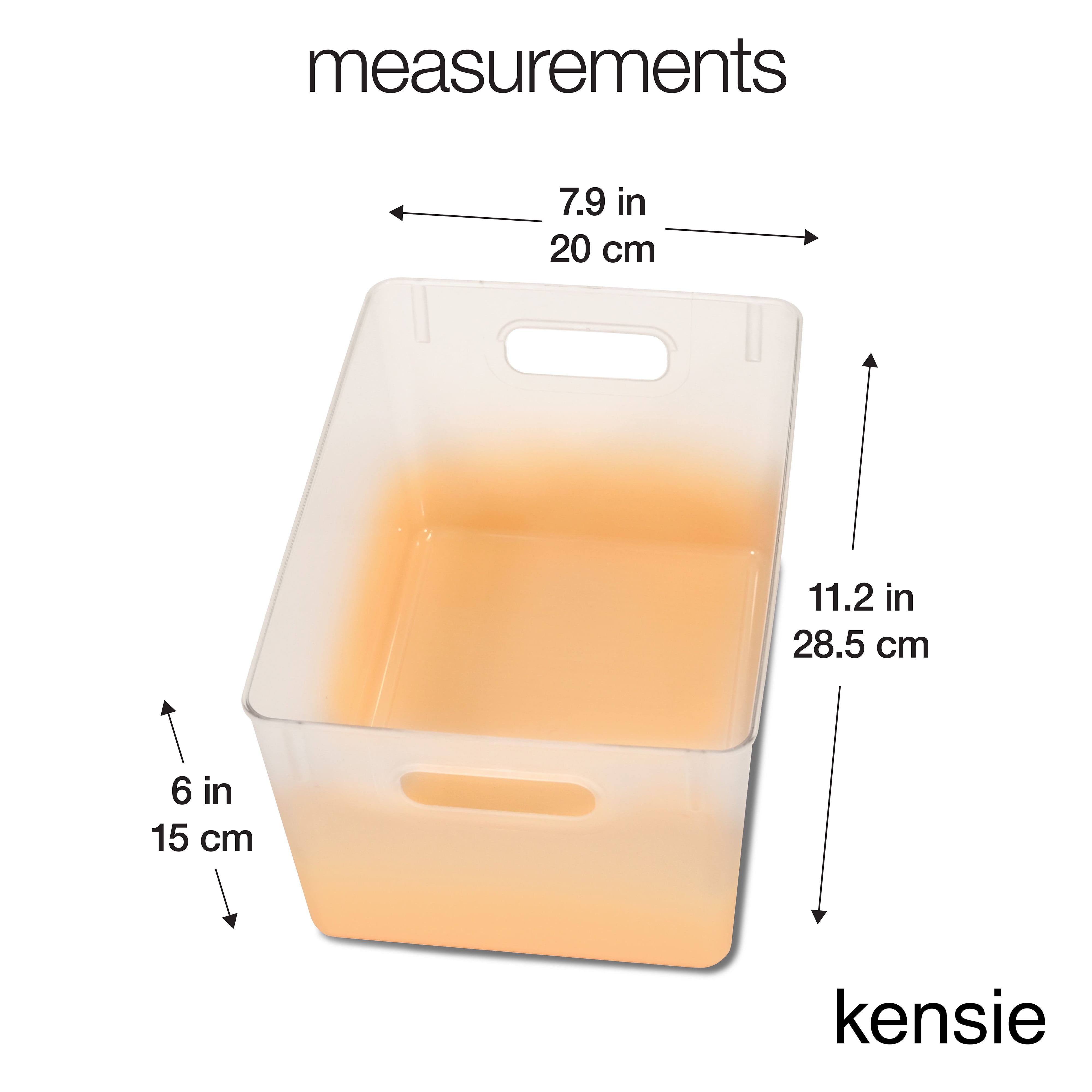 Kensie Closet Storage Bins with Handles, Stackable, 2-Pack, Frosted Peach
