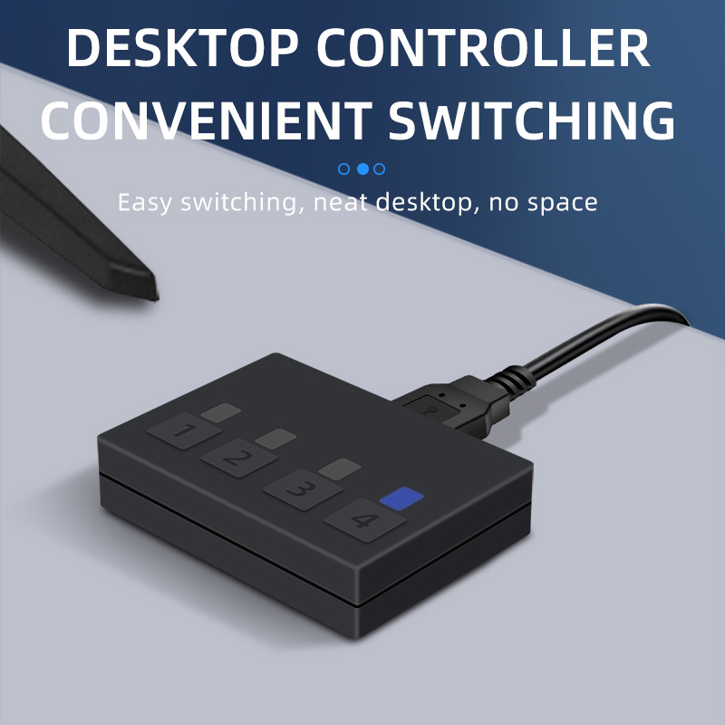 4 Ports Displayport KVM Switch 4K 60Hz 4 In 1 Out USB DP KVM Switch Box DP USB KVM Share Monitor Mouse Keyboard Printer Switcher