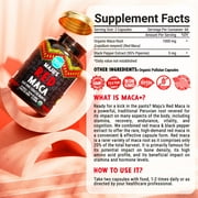 Maju Superfoods Organic Red Maca Root Capsules Energy Support 120 Count