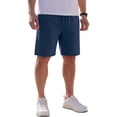 thumbnail image 5 of Men's Linen Shorts Dress Casual Work Golf Cotton Linen Shorts for Men Flat Front with Pockets Belt Loop Dark Blue, 5 of 8