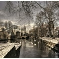 thumbnail image 2 of Depaepe, Yvette 12x12 White Modern Wood Framed Museum Art Print Titled - Bruges in Christmas dress, 2 of 4