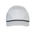 thumbnail image 2 of Top Headwear Men's Snapback Rope Hat - 5 Panel Retro Classic Cap, White, 2 of 4