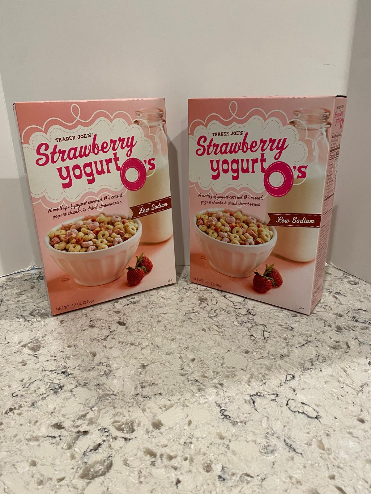 Trader Joes Strawberry Yogurt O’s Cereal 12 oz, Pack of 2