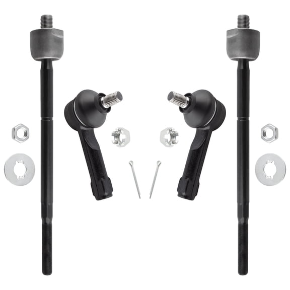 BOXI 4pcs Front Inner Outer Tie Rods Fit for Nissan 200SX 1995 1996 1997 1998 / for Nissan Sentra 1995 1996 1997 1998 1999 / for Nissan Sentra 2000 2001 2002 2003 2004 2005 2006 | EV380 ES2814