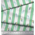 thumbnail image 3 of Soimoi Green Rayon Fabric Ice Cream Pops & Stripe Decor Fabric Printed Yard 56 Inch Wide, 3 of 3