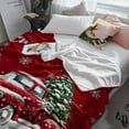 thumbnail image 3 of Christmas Tree Truck Throw Flannel Blanket 30x40In Winter Candle Snowflakes Red Super Soft Cozy Bed Blanket, Lightweight Plush Fuzzy Bed Throw for Bedroom Sofa Couch Living Room, 3 of 4