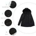 thumbnail image 4 of Women's Solid Mid Length Jacket With Large Collar And Warm Winter Coat,Size:L, 4 of 7