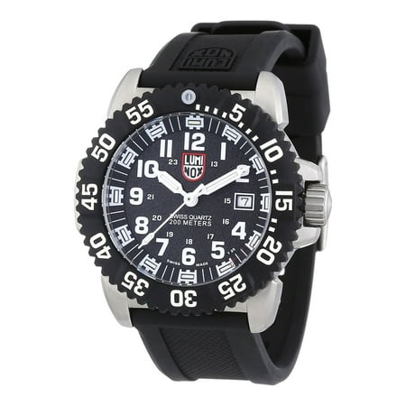 LUMINOX Sea Steel Colormark 3150 Series, Black Strap, Round Black Dial, Men's Watch A.3151