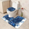 thumbnail image 5 of Blue Christmas Balls Bathroom Rug Set - 3 Piece Non Slip U Shape Snowflake Contour Toilet Rug for Large Bathroom Floor Decor, 5 of 8