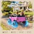 thumbnail image 4 of iYofe Ford Bronco 24V Ride On Car for Big Kids, 2 Seater Power Ride On Toys w/4-Wheel Suspension, Remote Control, Bluetooth, 3 Speeds, Lights, Electric Car Gifts for Boys Girls Ages 3-8, Pink, 4 of 10