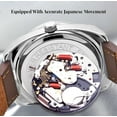 thumbnail image 6 of Genoa Miyota Japanese Movement Rotating Bezel Watch with Brown Genuine Leather Strap Birthday Christmas Gifts, 6 of 7