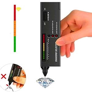 Professional Jewelry Diamond Tester with 60X Jewelry Loop Magnifier, Diamond Selector for Novice and Expert 9V Battery Included