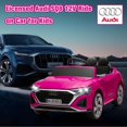 thumbnail image 6 of 12V Ride On Cars with Remote Control, Licensed Audi SQ8 Powered Ride on Toys for Kids Boys Girls Aged 3-6 Gifts, Kids Electric Cars with Music, LED Light, 3 Speed, 4 Wheel Suspension, Pink, 6 of 10