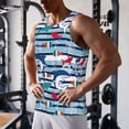 thumbnail image 5 of KLL Fish And Shark Print Men's Muscle Gym Workout Stringer Tank Tops Bodybuilding Fitness T-Shirts Tank Tops Men-X-Large, 5 of 7