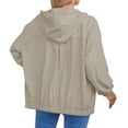 thumbnail image 5 of Yokua Women's Corduroy Drawstring Hooded Pocket Zip Up Jacket Loose Shacket Coat, 5 of 7
