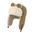 thumbnail image 4 of yotijay Animal Ears Trapper Hat Lightweight Cute Comfortable Warm Ear Protection Hat for Khaki, 4 of 9