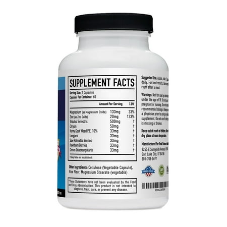 Daily Boost Free Testosterone Booster for Men - Strongest Supplement for Muscle Growth, Bodybuilding & Energy with 9 Powerful Ingredients - 60 Capsules