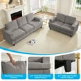 thumbnail image 2 of MUZZ Living Room Furniture Sets, 3-Seater Chenille Sofa and Loveseat for Living Room, 2-Piece Loveseat and Sofa Set, Light Grey, 2 of 9
