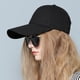 thumbnail image 3 of Xiao Hua Gorra de béisbol ajustable de color sólido para hombres y mujeres con ala extra larga y correa diagonal de 11 cm (azul oscuro), 3 of 5