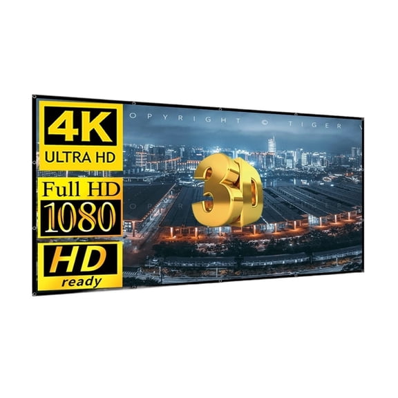 4:3 High-Density Projector Screen 1080P 3D Enhanced High-Definition 84-Inch Portable Foldable Projection Movie Screen ,Wrinkle-Free Projector Screen