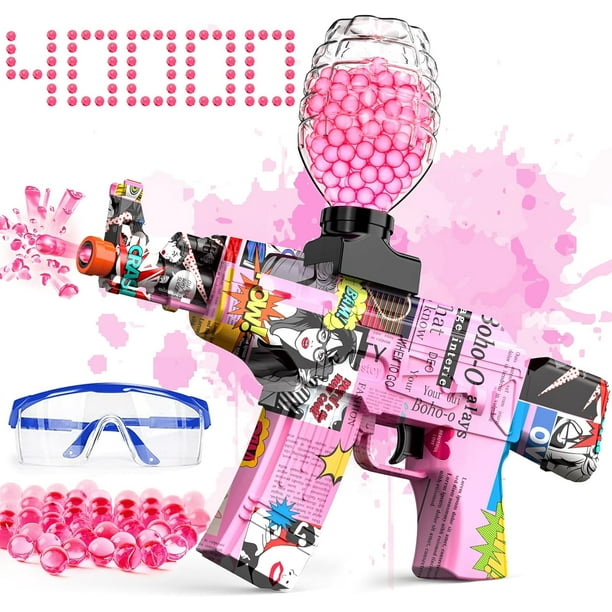 Anstoy Electric con Gel Ball Blaster AKM-47 Splatter Ball Blaster para Orby Gun Automático para Navidad, Halloween, Regalo de Cumpleaños, Niños y Adultos (Amarillo)