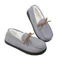 thumbnail image 4 of QQAMB Women's Slippers Faux Suede Warm Fuzzy Lining Loafers Slip On Round Toe Comfortable Casual Indoor Outdoor House Shoes, 4 of 7