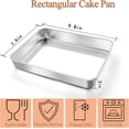 thumbnail image 2 of Tutuviw Stainless Steel Square Plate, Stainless Steel Baking Pans Cake Pan, Restaurant Pans Catering Pans Non-toxic & Healthy, Heavy Duty & Dishwasher Safe(No Lid), 2 of 5