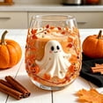 thumbnail image 3 of Halloween Icon Glass Cups - Clear Pumpkin, Ghost Icon Juice Glasses Drinking Cups - Ideal for Halloween Party Decoration, Friends Lovely Gifts, 3 of 8
