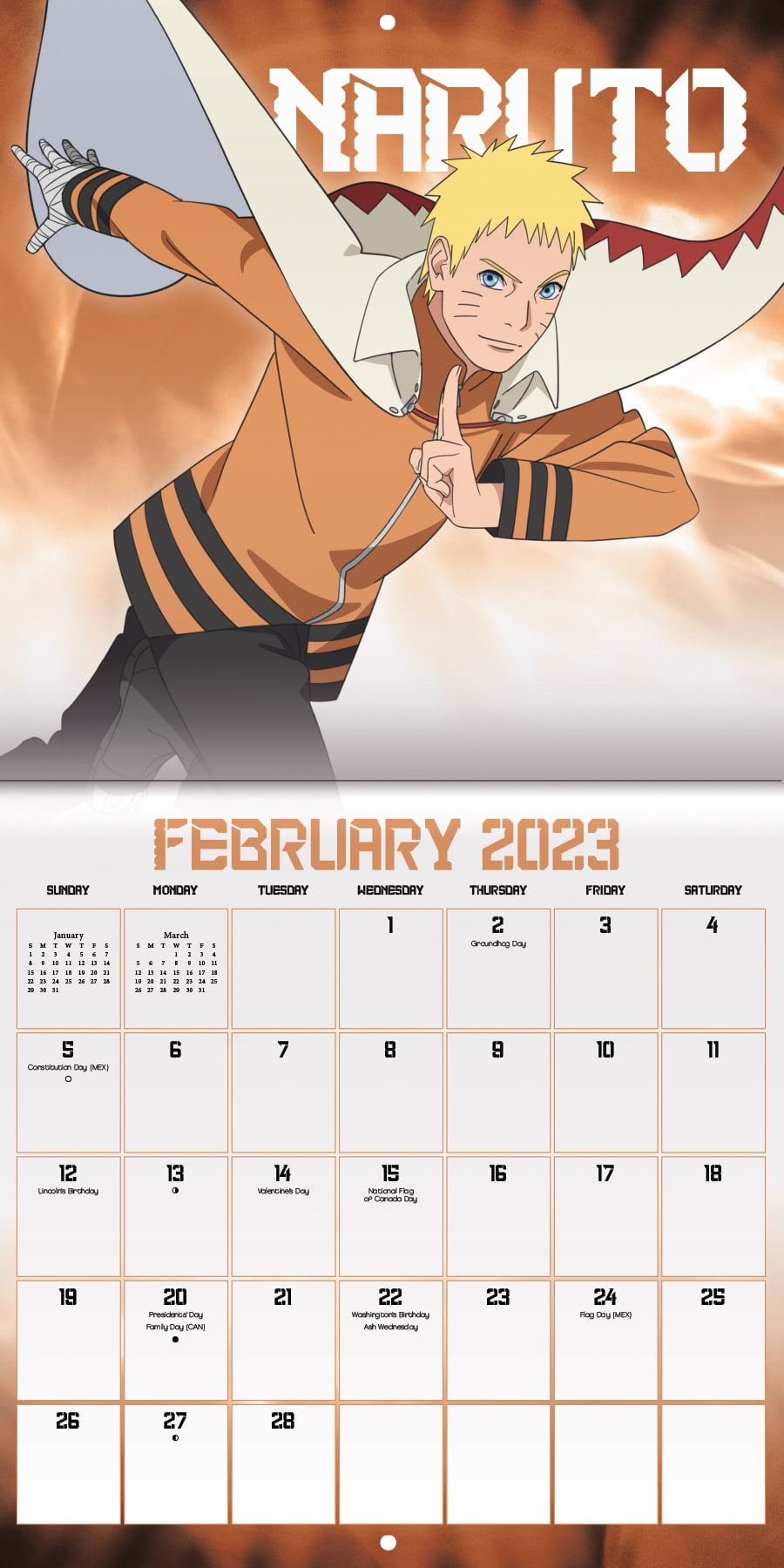 BORUTO NARUTO NEXT GENERATION 2023 WALL CALENDAR