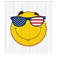 thumbnail image 3 of Ambesonne Smile Shower Curtain, USA-Themed Sun Face, 69"Wx70"L, Yellow Multicolor, 3 of 5