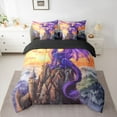 thumbnail image 2 of Manfei Purple Dragon 7-Piece Twin Bedding Sets,Western Fantasy Bedding Comforter Set,Vintage Brown Castle Sheet Sets For Boys,Super Cozy Room Decor Reversible, 2 of 8