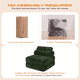 thumbnail image 4 of Sofá cama plegable terciopelo convertible cojín respaldo verde oliva Pinmoco A-OGSV, 4 of 7