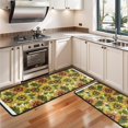 thumbnail image 3 of Kitchen Rugs Sets Of 2,White Sunflower Pattern Anti Fatigue Kitchen Mat Rugs Non Slip Washable,Decorative Kitchen Floor Mats for Kitchen,Sink,Laundry,17"x47"+17"x47", 3 of 5