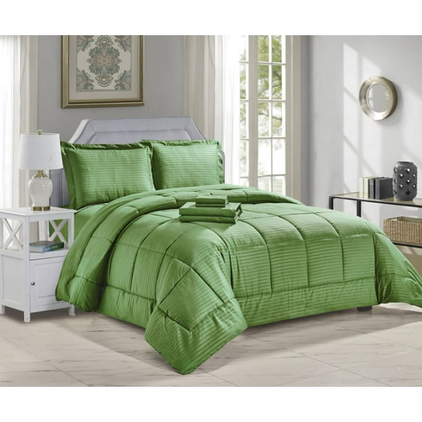 LushElegance Queen Size 8 Piece Bed in a Bag Down Alternative Comforter