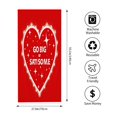 thumbnail image 3 of Festive Red Heart Beach Towel with White Stars & Lights - Perfect for Pool Travel and Bathing - Motivational Design for Women, 3 of 6