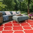thumbnail image 3 of SAFAVIEH Courtyard Becky Geometric Indoor/Outdoor Area Rug, Red, 8' x 10', 3 of 6