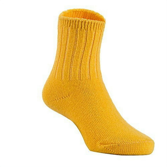 Meso 6 Pairs Children's Stretchy Wool Socks for Kids  All-Season Childrens Sturdy and Thermal Toddler Socks Solid Size 2Y-4YYellow