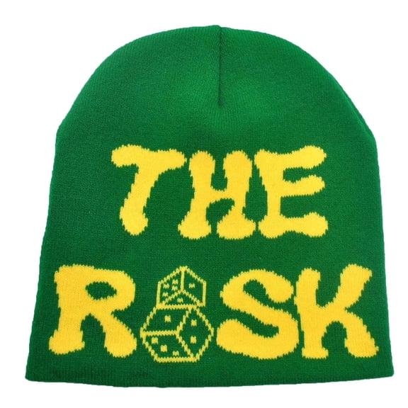 AJGRHE Unisex Winter Warm Knitted Ear Cap Hop Streetwear Embroidered Letter Pattern Hat Green One Size
