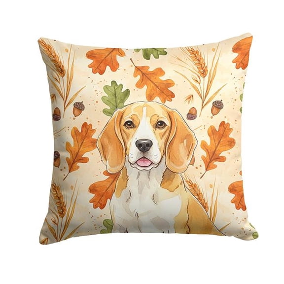 Carolines Treasures WDK7700PW1414 14 x 14 in. Lemon & White Beagle Heirloom Fall Throw Pillow