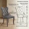 thumbnail image 5 of Dining Chairs Set of 2, Velvet Upholstered Kitchen Chairs with Vintage Copper Nails, Solid Wood Handles & Curved Legs, Mid Century Modern Dining Room Chairs for Home (Dark Gray, Set of 2), 5 of 8