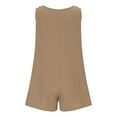 thumbnail image 6 of Summer Rompers for Women Jumpsuit Shorts Casual Loose Fit Summer Women's Fashion Sleeveless Crew Neck Wide Leg Buttons Overalls with Pockets S-2XL, 6 of 9