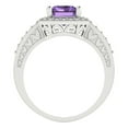 thumbnail image 4 of 2.78 ct Emerald Cut Simulated Alexandrite with Simulated Diamond Halo Accents 14K White Gold Womens Engagement Ring, 4 of 6