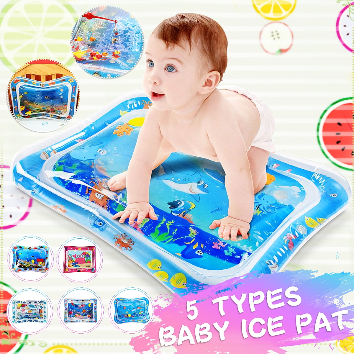 inflatable water tummy time mat