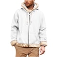 thumbnail image 1 of Rain Jacket for Men, Warm Composite Flannel Coat with Christmas Colorblock, 1 of 7