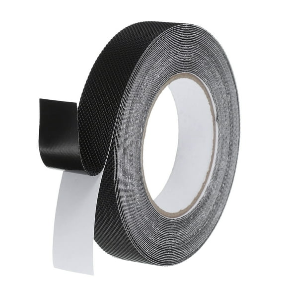 Cinta de agarre de goma, 1" x 32.8 pies, cinta antideslizante de PEVA con textura de diamante para pasos interiores/exteriores (negra)
