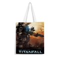thumbnail image 1 of Titanfall Bolso de tela con estampado de lienzo para mujer, bolsa de compras reutilizable y estética, con cremallera interior, regalo para mujer,38*45cm., 1 of 6